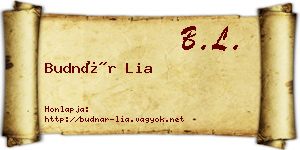 Budnár Lia névjegykártya
